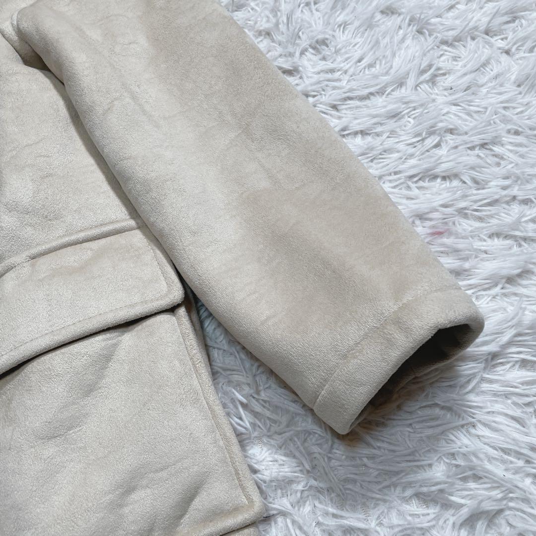 新品　グローバーオール×ナノユニバース　フェイクムートンダッフル　ホワイト　M