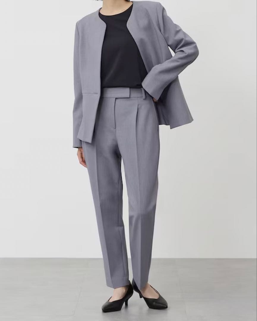 PLST/ウォームリザーブペプラムジャケット & テーパードパンツ/SIZE:L