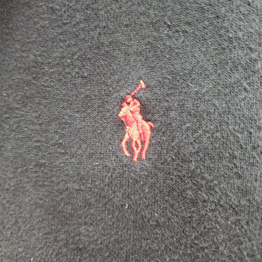 HA355☆ポロラルフローレン☆ジップアップスウェットパーカー☆刺繍ロゴ☆黒☆M