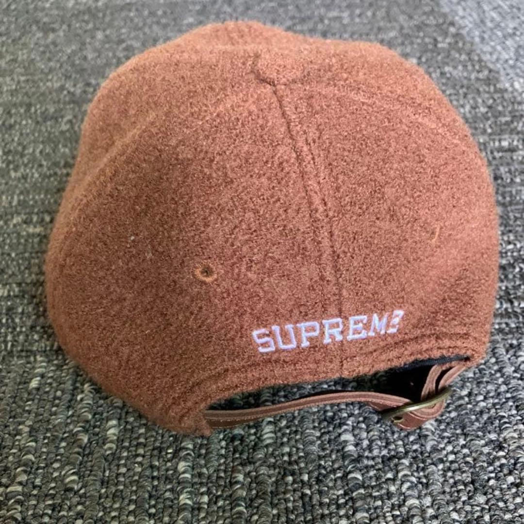 supreme パネルキャップ　ボア　ブラウン