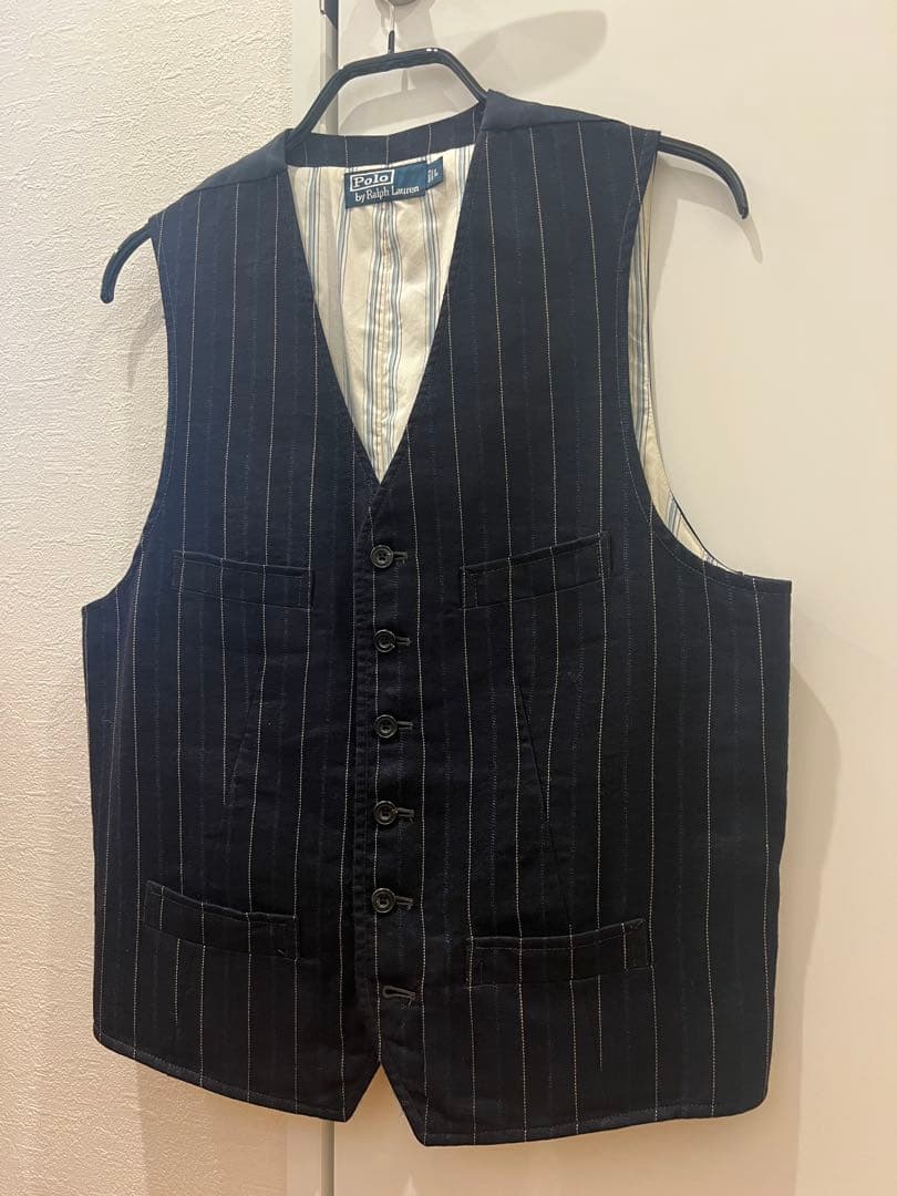 【希少】Ralph Lauren／ラルフローレン／ネイビー／ストライプ／ベスト