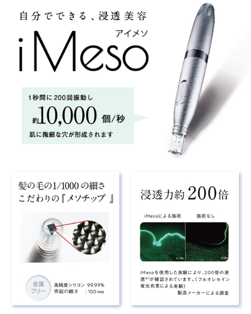 iMeso 美容器 美品　メソナノチップリフィル新品未使用3つ付き半額以下で！