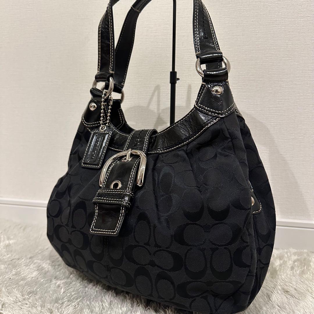 COACH コーチ　シグネチャー　ソーホー　ハンドバッグ　トート　総柄　レザー
