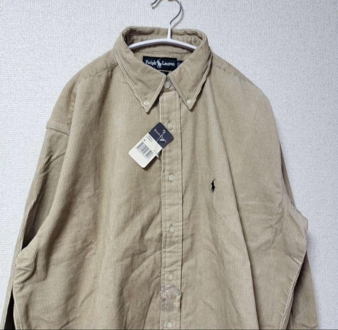 タグ付き 新品 ポロ ラルフローレン コーデュロイ ベージュ シャツ Mサイズ