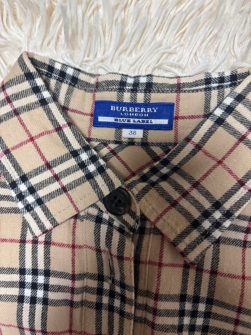 BURBERRY BLUE LABEL チェック柄半袖ワンピース 38