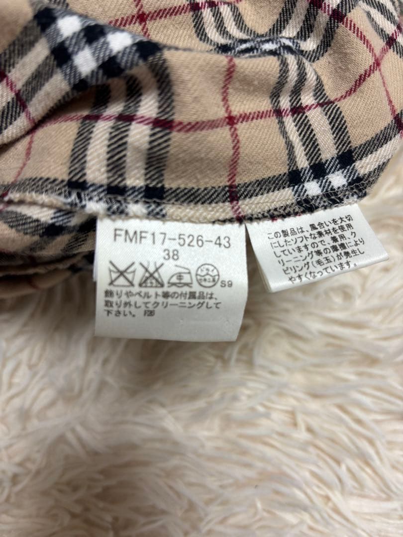 BURBERRY BLUE LABEL チェック柄半袖ワンピース 38