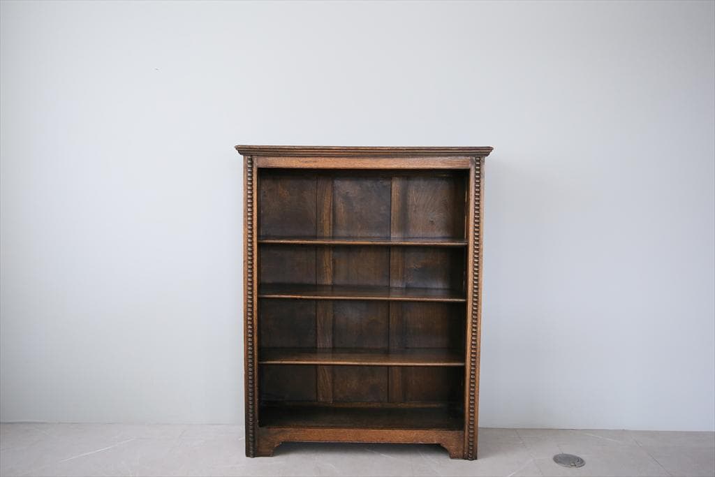 英国アンティーク木製ブックシェルフ/本棚/食器棚/飾り棚/収納ラック92-232