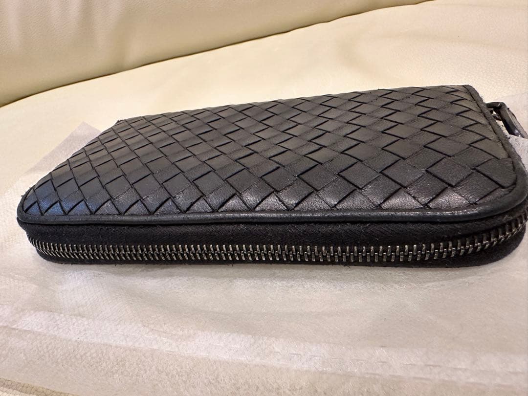 ボッテガ　イントレチャート　ラウンドファスナー　長財布　ダークブラウン　財布