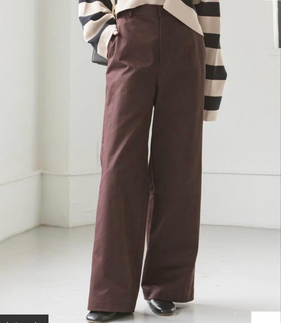 km　NOBLE ワイドチノクロスストレートパンツ