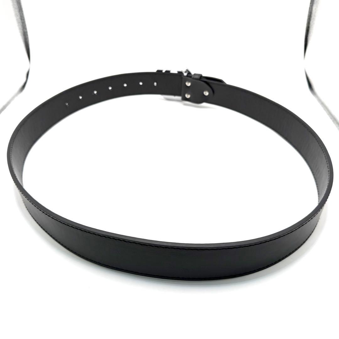 極美品✨ GUCCI ベルト 黒 インターロッキング　シルバー金具 ダブルG