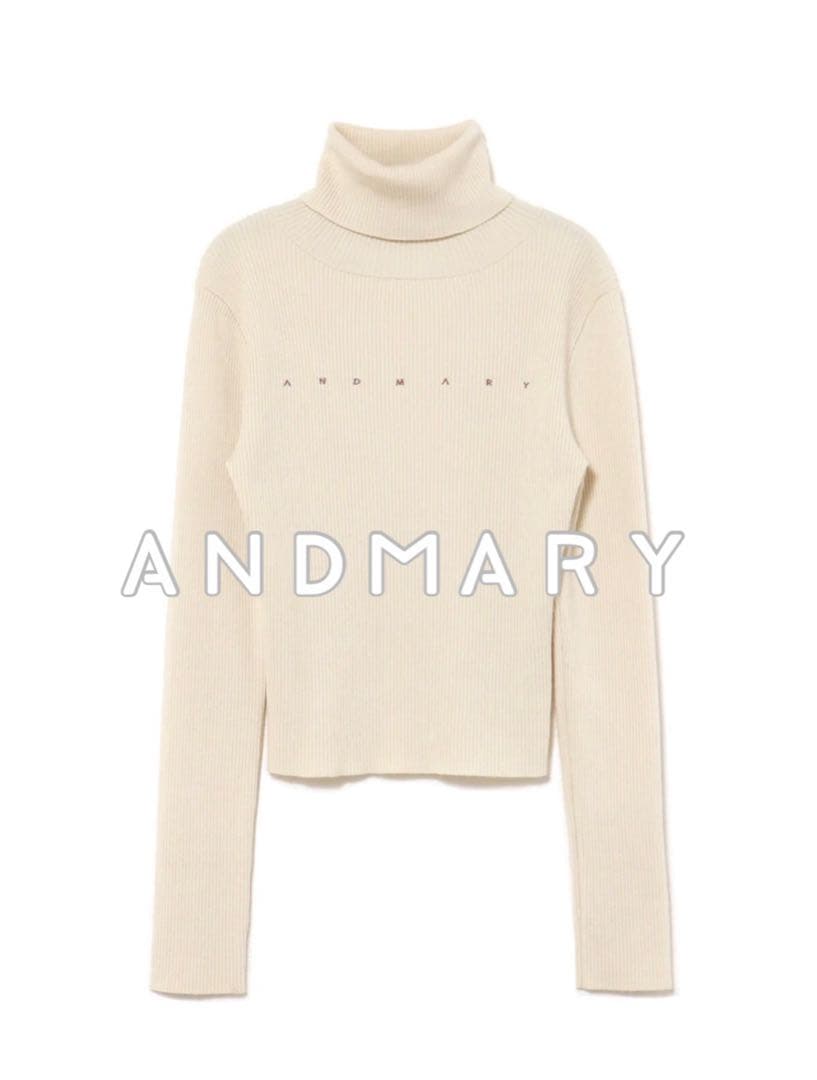 ア*様 ANDMARY Mary turtle knit tops ivory