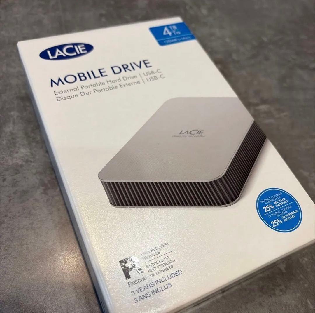 LaCie ポータブルHDD 4TB Mobile Drive USB-C