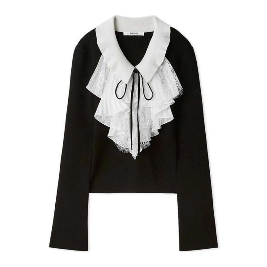 Sustainableレイヤードラッフルニットプルオーバー