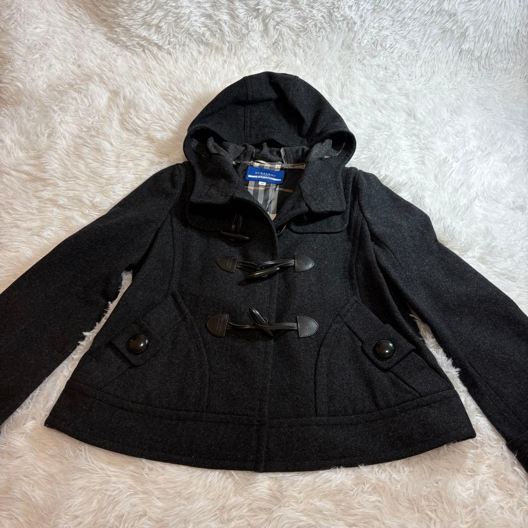 ☆美品☆バーバリーブルーレーベル ダッフルコート ショート丈 チャコールグレー