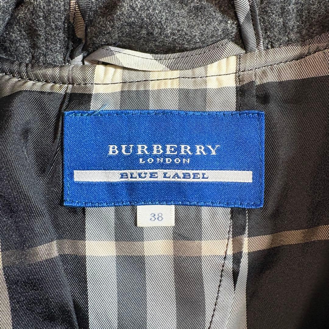 ☆美品☆バーバリーブルーレーベル ダッフルコート ショート丈 チャコールグレー