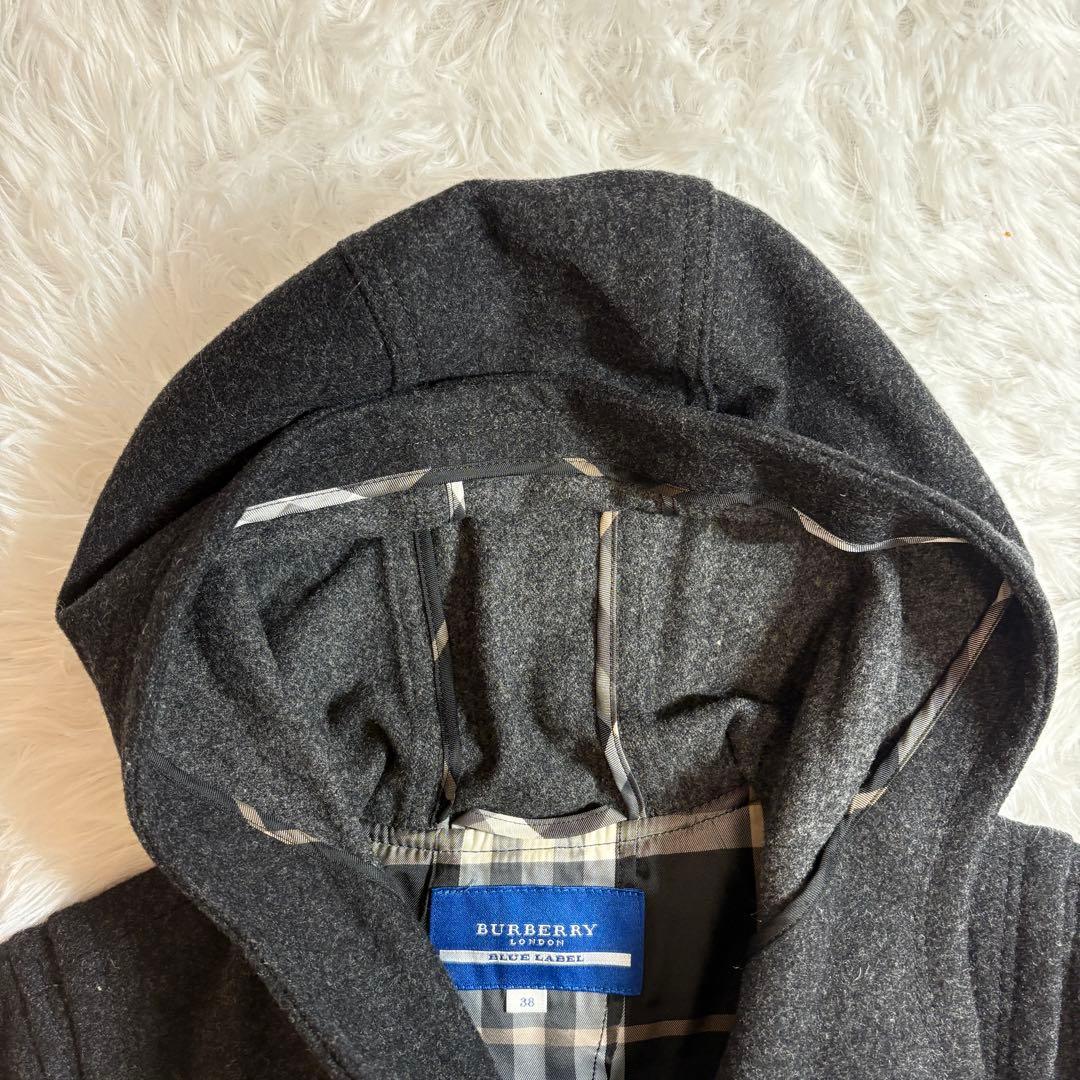 ☆美品☆バーバリーブルーレーベル ダッフルコート ショート丈 チャコールグレー