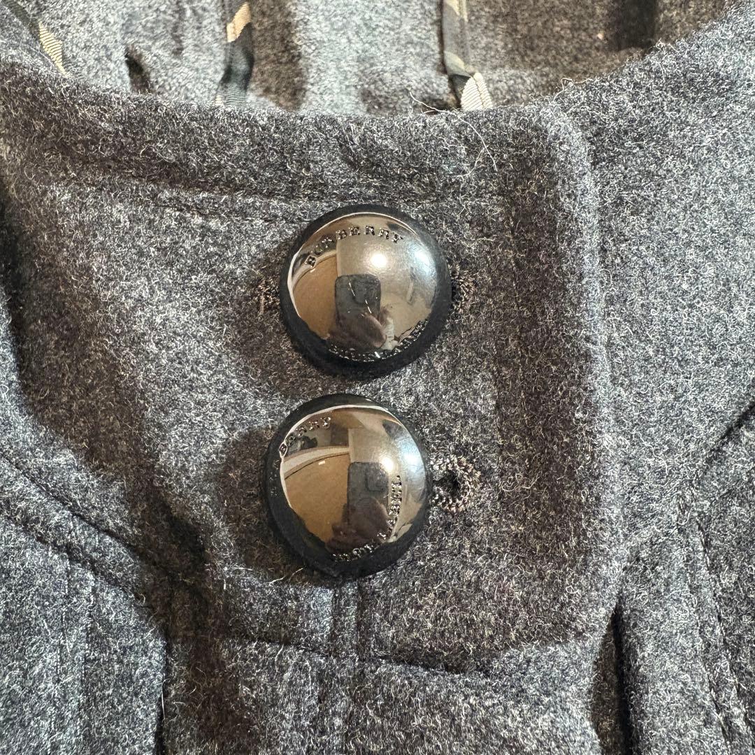 ☆美品☆バーバリーブルーレーベル ダッフルコート ショート丈 チャコールグレー