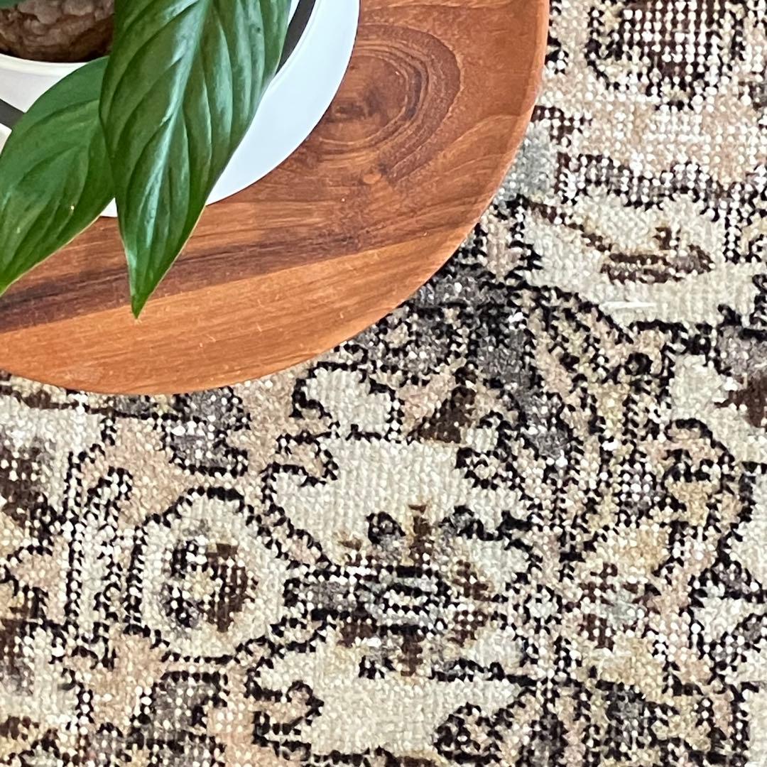 超大判168.5×276アンティークベージュ　メダリオン　トルコヴィンテージラグ