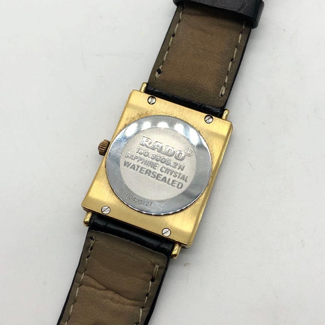 ✨美品・稼働✨ラドー フローレンス 腕時計 スクエア デイト 黒文字盤