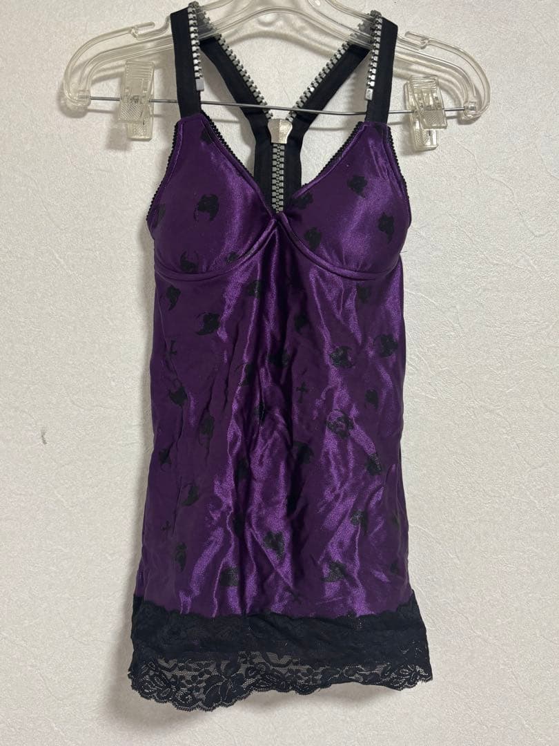 tutuHA GLAVlL スカル柄ジップキャミソール パープル【稀少品】