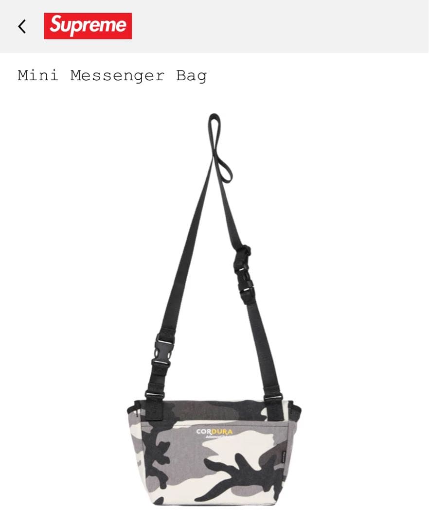 バッグ Supreme Mini Messenger Bag  Camo