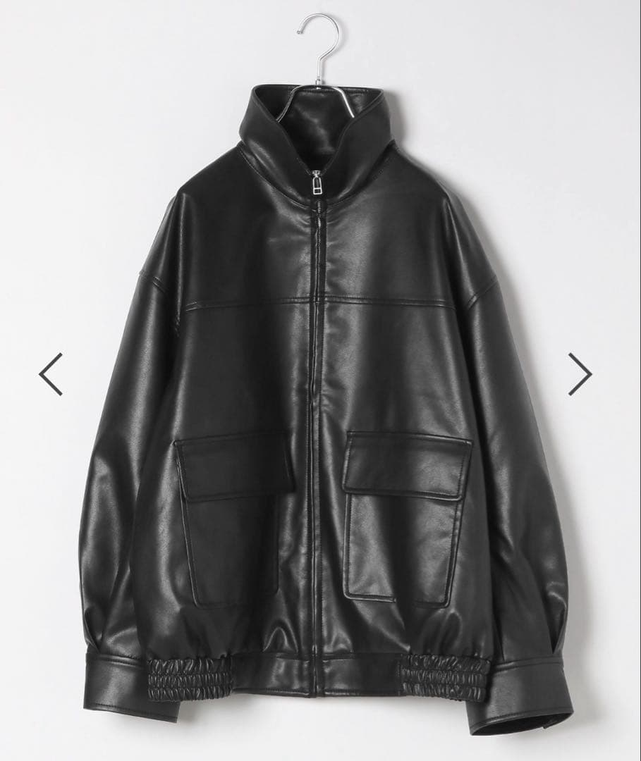 あみ⭐︎フェイクレザーブルゾン　レプシィム LEPSIM ブラック