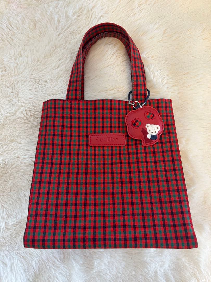 familiar チェック柄トートバッグ