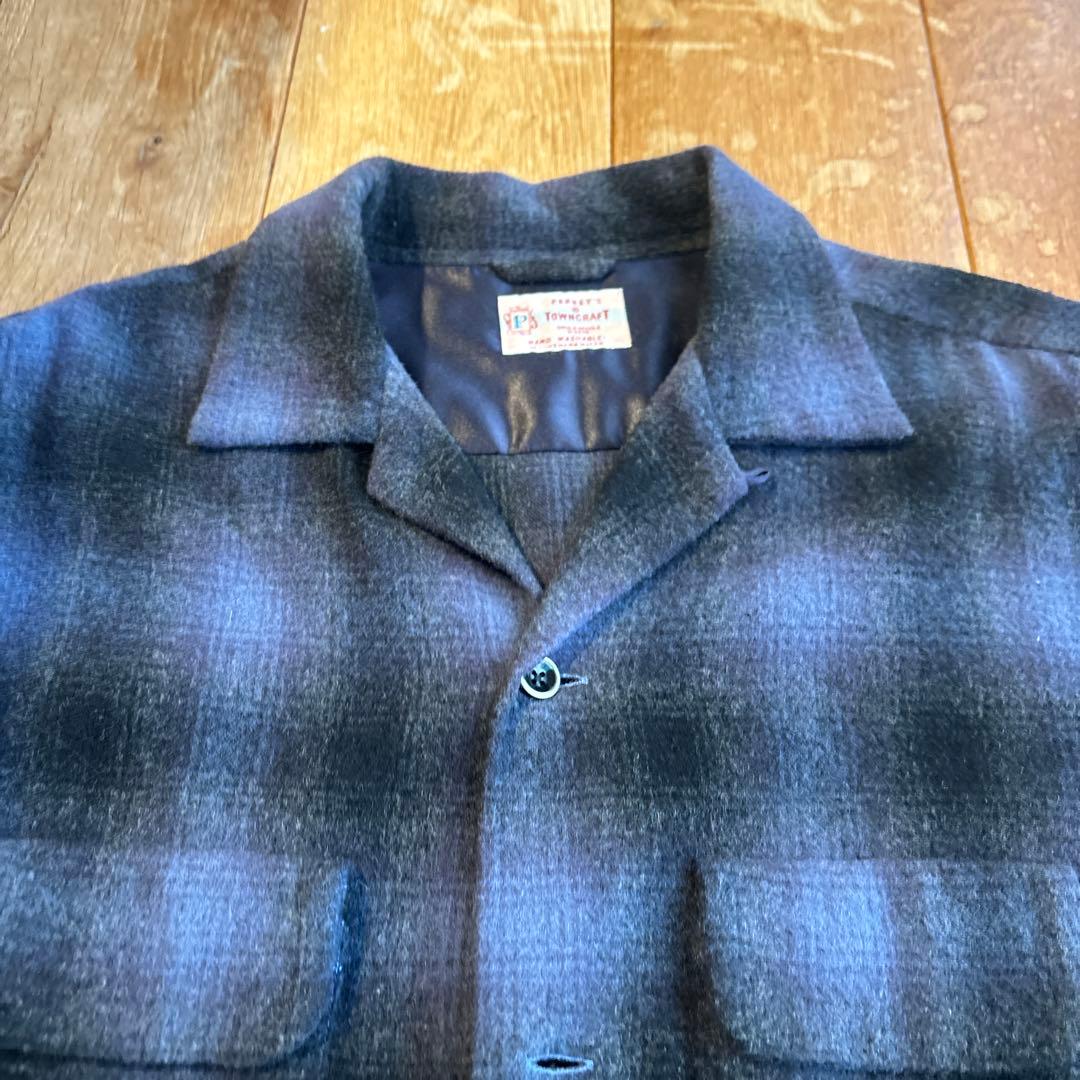 TOWNCRAFT シャード オンブレ　ボードシャツ　青　ペンドルトン