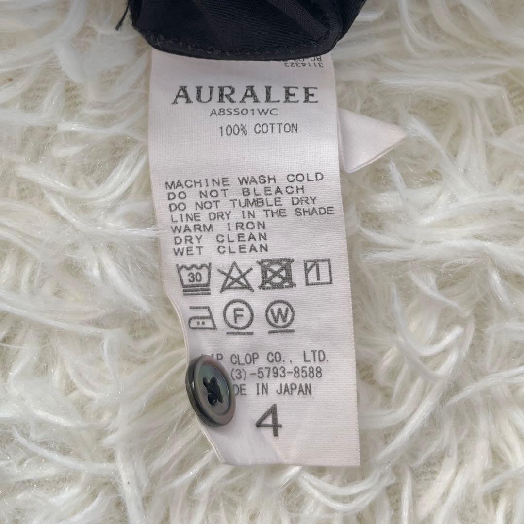 AURALEE オーラリー セルビッジウェザークロスシャツ 黒 サイズ4