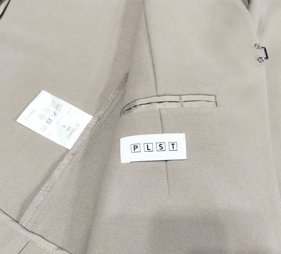 【PLST】プラステ 洗える ノーカラー セットアップ パンツ M ベージュ