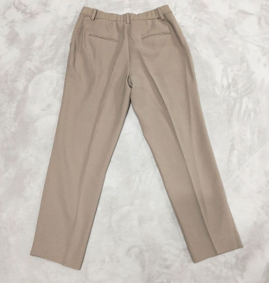 【PLST】プラステ 洗える ノーカラー セットアップ パンツ M ベージュ