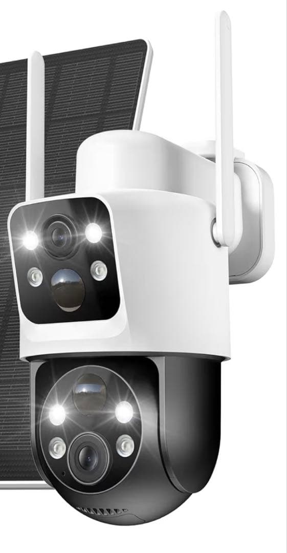 デュアルレンズ & 両監視画面 & 1台2役*360°防犯カメラ 屋外監視カメラ