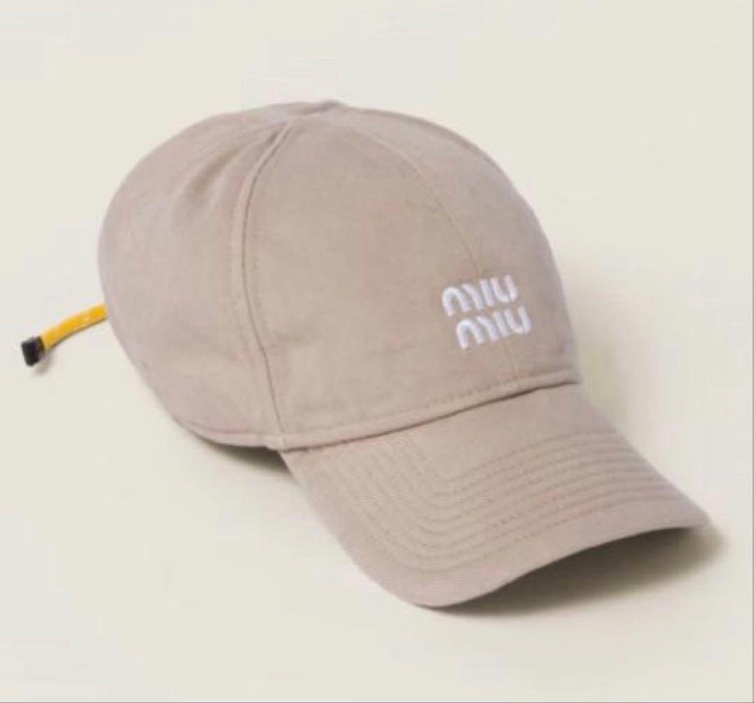 miu miu デニム ベースボールキャップ ベージュ　M