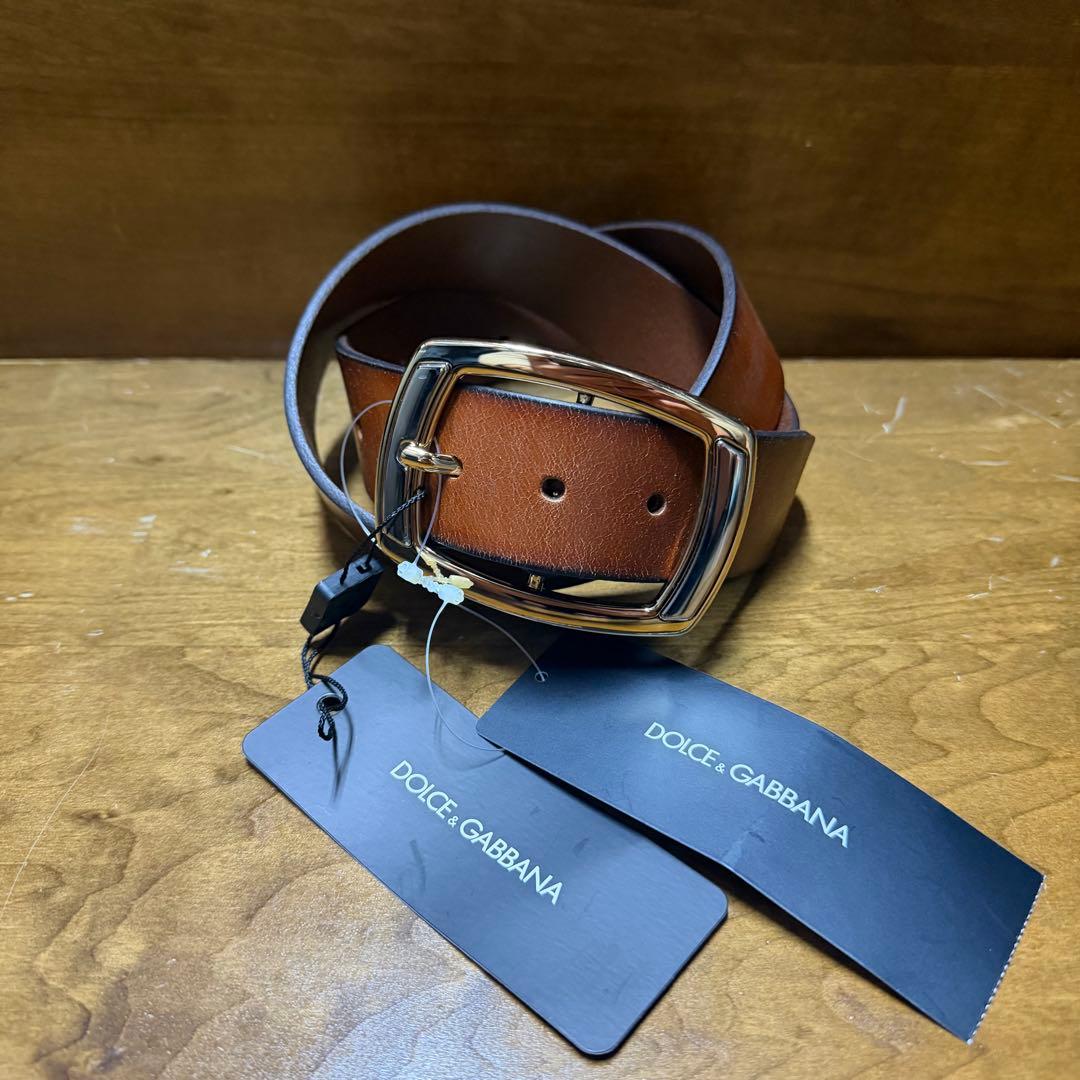 未使用 85サイズ DOLCE&GABBANA 加工デザインベルト