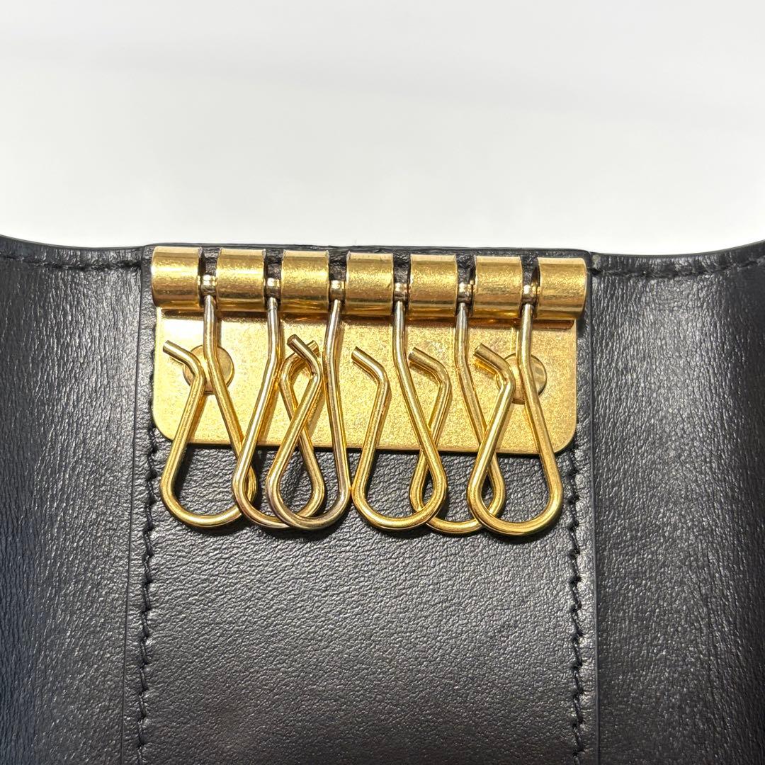 CELINE トリオンフ 6連 キーケース セリーヌ ブラック キーリング