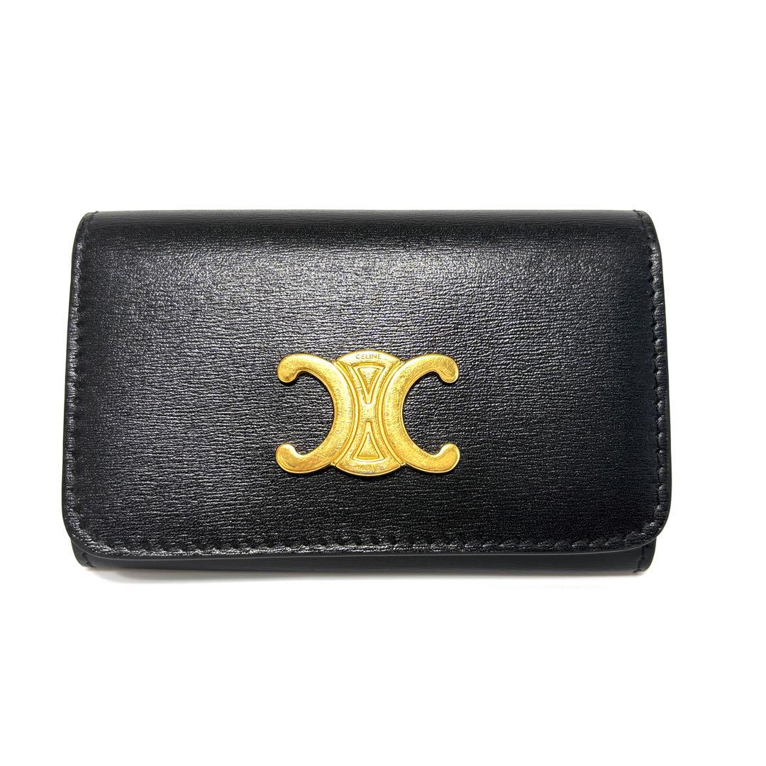 CELINE トリオンフ 6連 キーケース セリーヌ ブラック キーリング