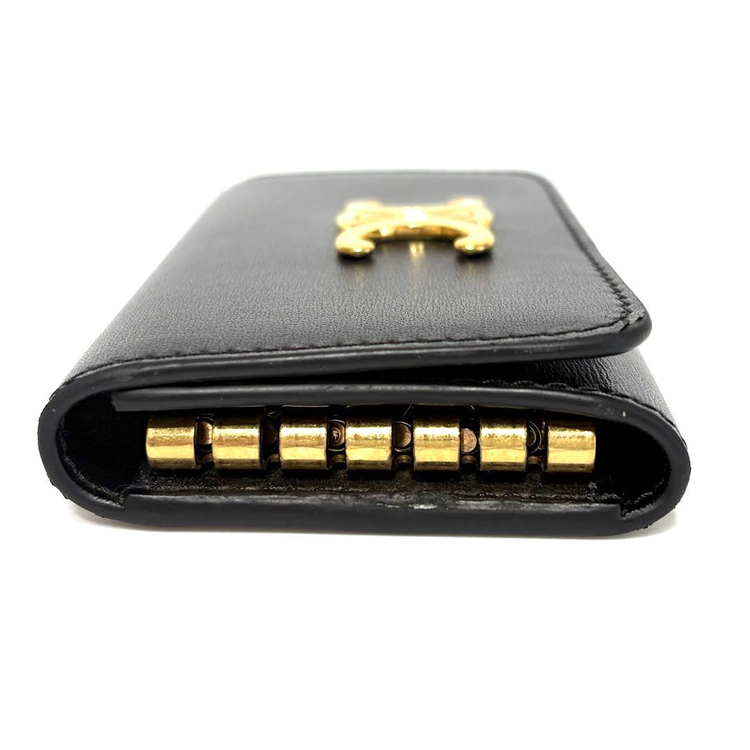 CELINE トリオンフ 6連 キーケース セリーヌ ブラック キーリング