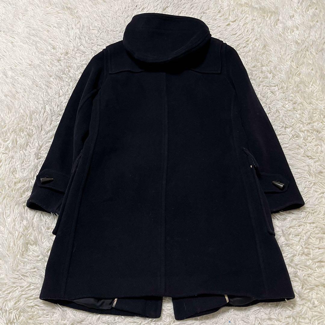 希少 40 バーバリーロンドン ヘリンボーン ダッフルコート ロング丈 ネイビー