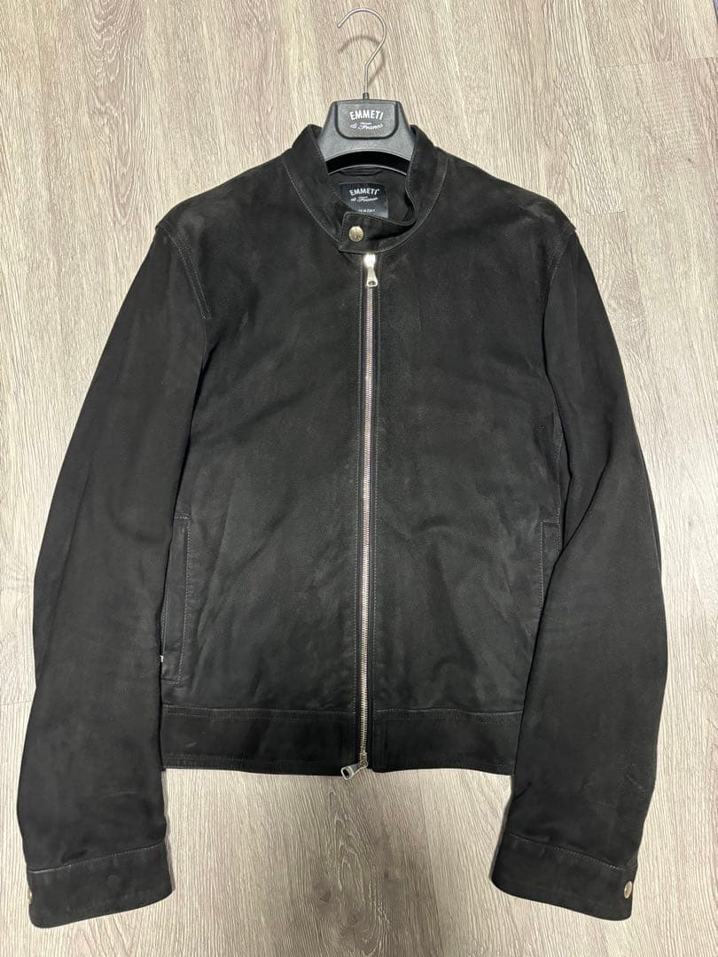 EMMETTIエンメティ　ブラックスエードゴールドジップ　ユリ50ハンガー付き