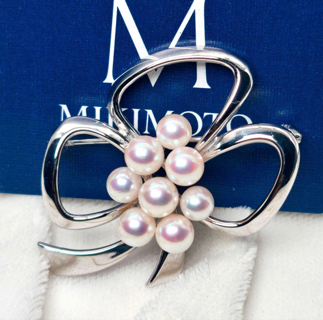 【美品 最高級】ミキモト ブローチ パール フォーマル 8珠 皇室御用達 花束