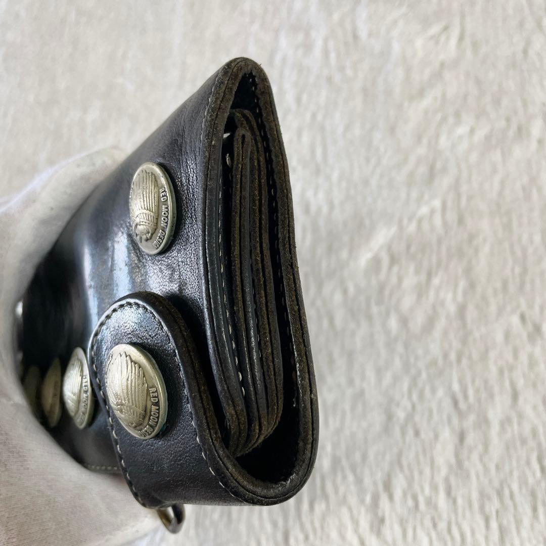 REDMOON レッドムーン 長財布 本革 レザー コンチョ インディアン 黒