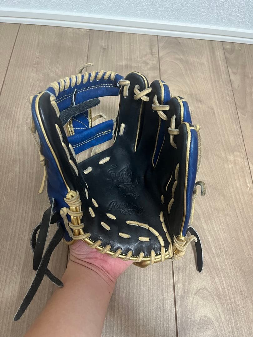 Rawlings ウィザード　軟式グローブ 黒/青/金