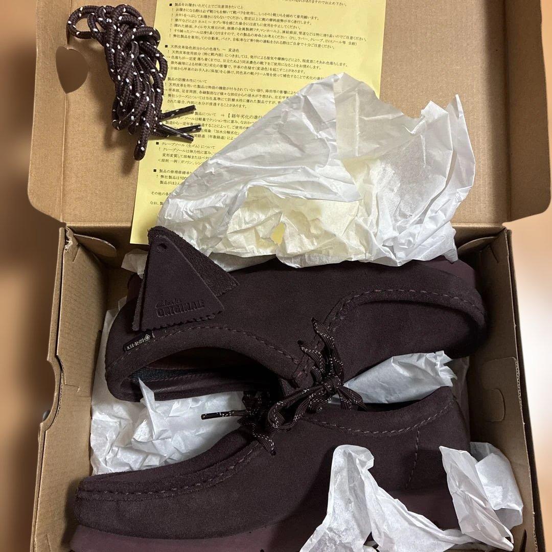 【極美品】Clarks クラークス　ワラビー　Gore-Tex パープル24