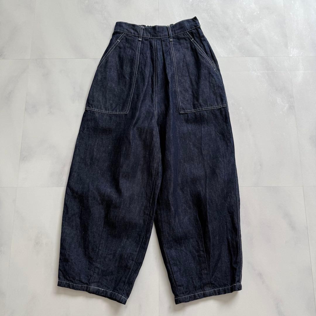 yuni ユニ　コットンリネン デニム ワーク コクーン パンツ