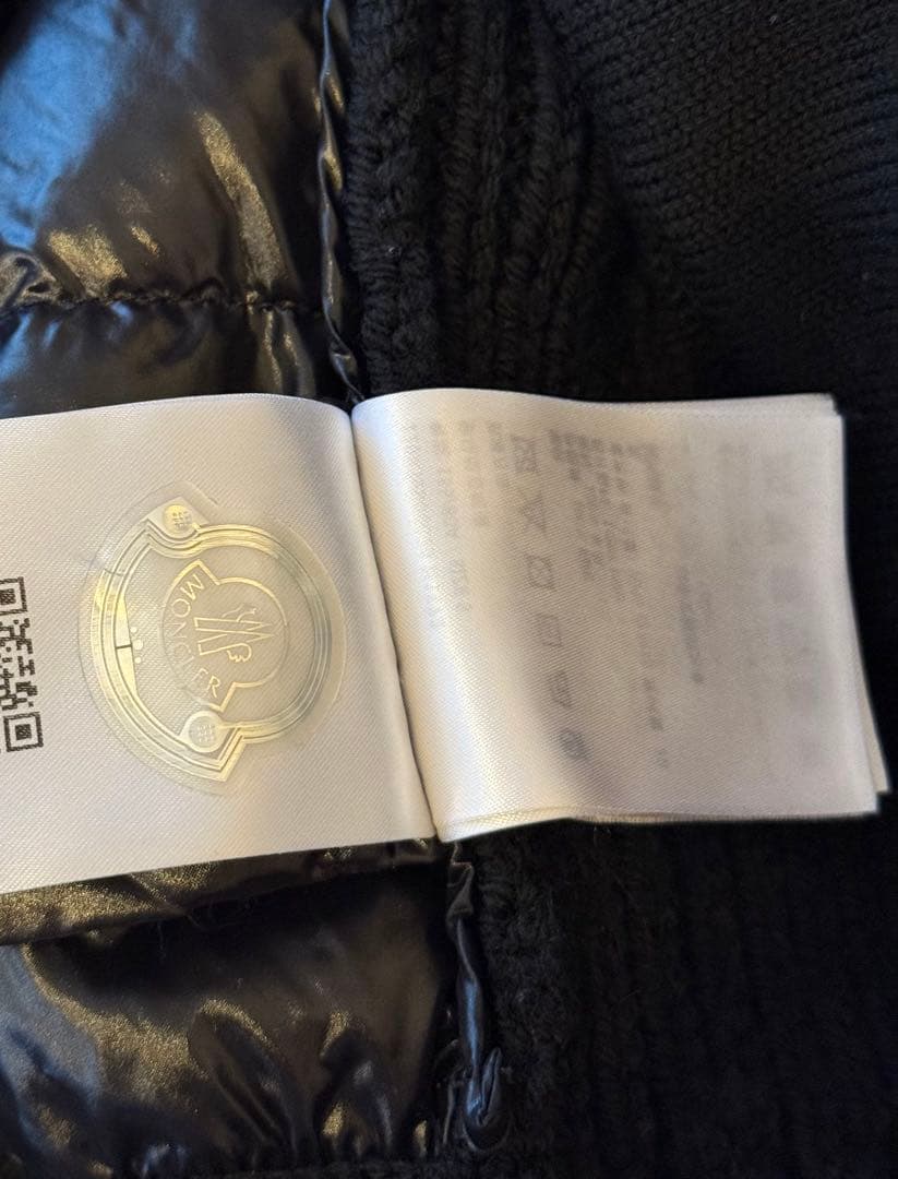 MONCLER モンクレールニット切替ダウンジャケット S ブラック 安心鑑定付