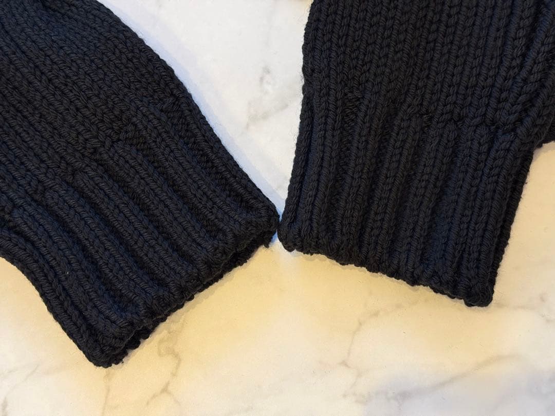 MONCLER モンクレールニット切替ダウンジャケット S ブラック 安心鑑定付