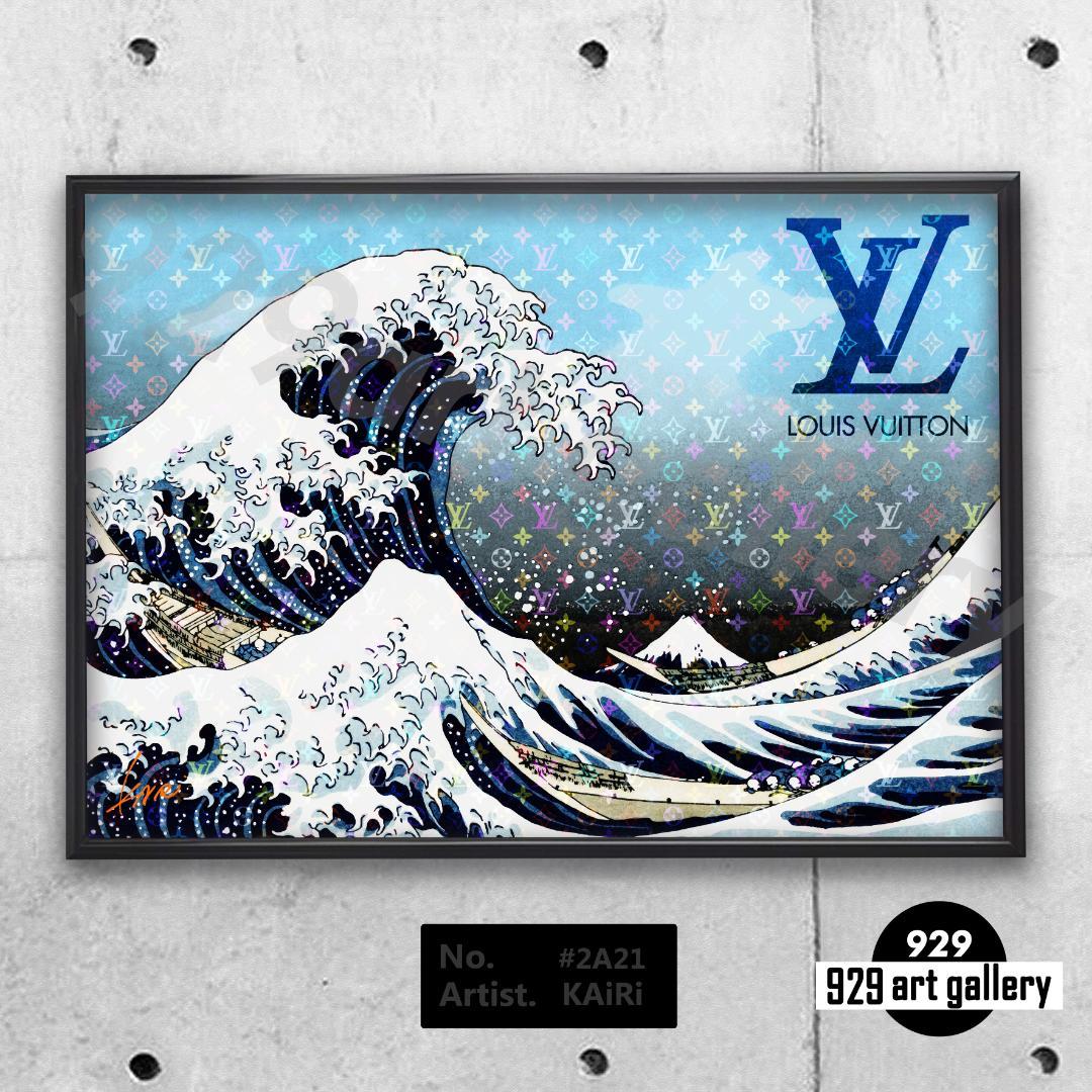 LOUIS VUITTON type☆A1額装済アートポスター#221葛飾北斎