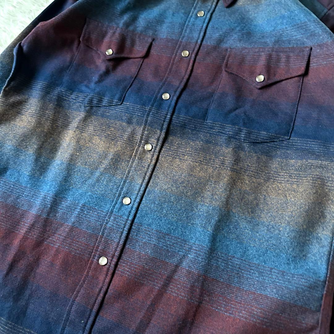 極美品 ペンドルトン 70s オンブレネルシャツ USA製 L ほぼデッド