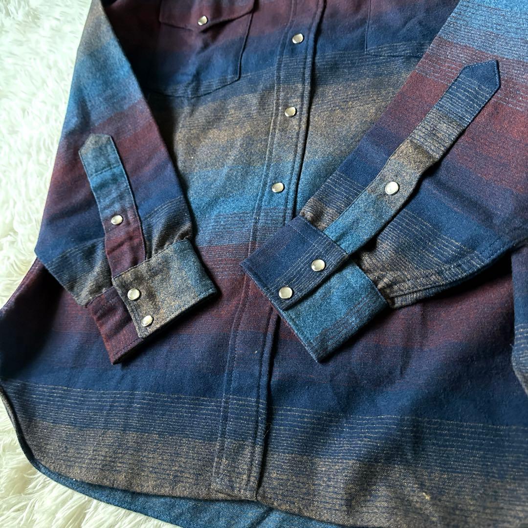 極美品 ペンドルトン 70s オンブレネルシャツ USA製 L ほぼデッド