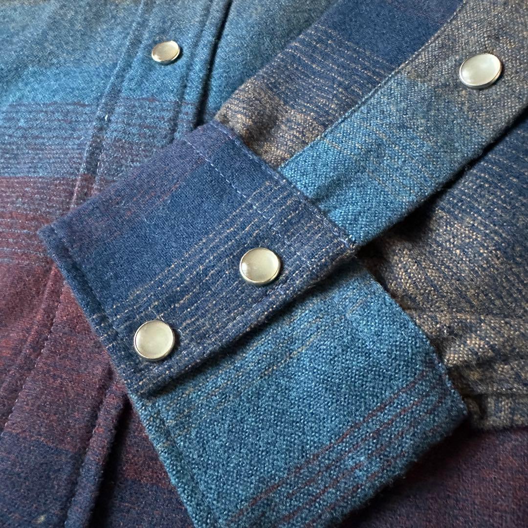 極美品 ペンドルトン 70s オンブレネルシャツ USA製 L ほぼデッド